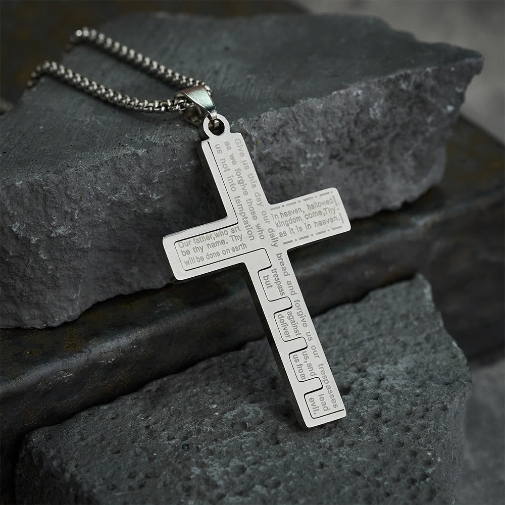 Christianartworkshop Moderne dreifarbige Halskette mit Kreuz des Vaterunsers: Ein zeitloses Symbol des Heiligen - image 13
