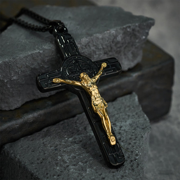 Christianartworkshop Klassische Retro-Halskette mit Kruzifix und St.-Benedikt-Medaille zum Schutz - image 8