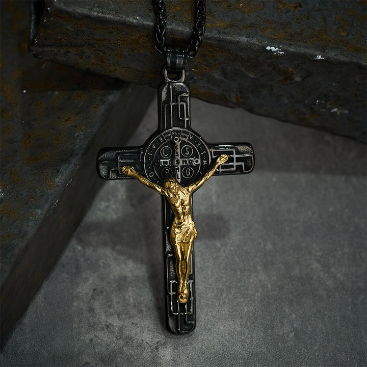 Christianartworkshop Klassische Retro-Halskette mit Kruzifix und St.-Benedikt-Medaille zum Schutz - image 9