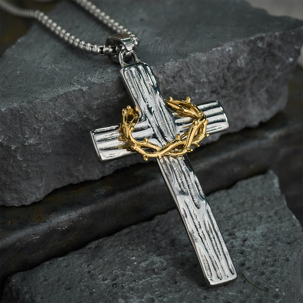 Christianartworkshop Halskette mit Anhänger im modernen Stil mit Jesus-Dornenkrone und Kreuz, heiliger Schutz - image 5