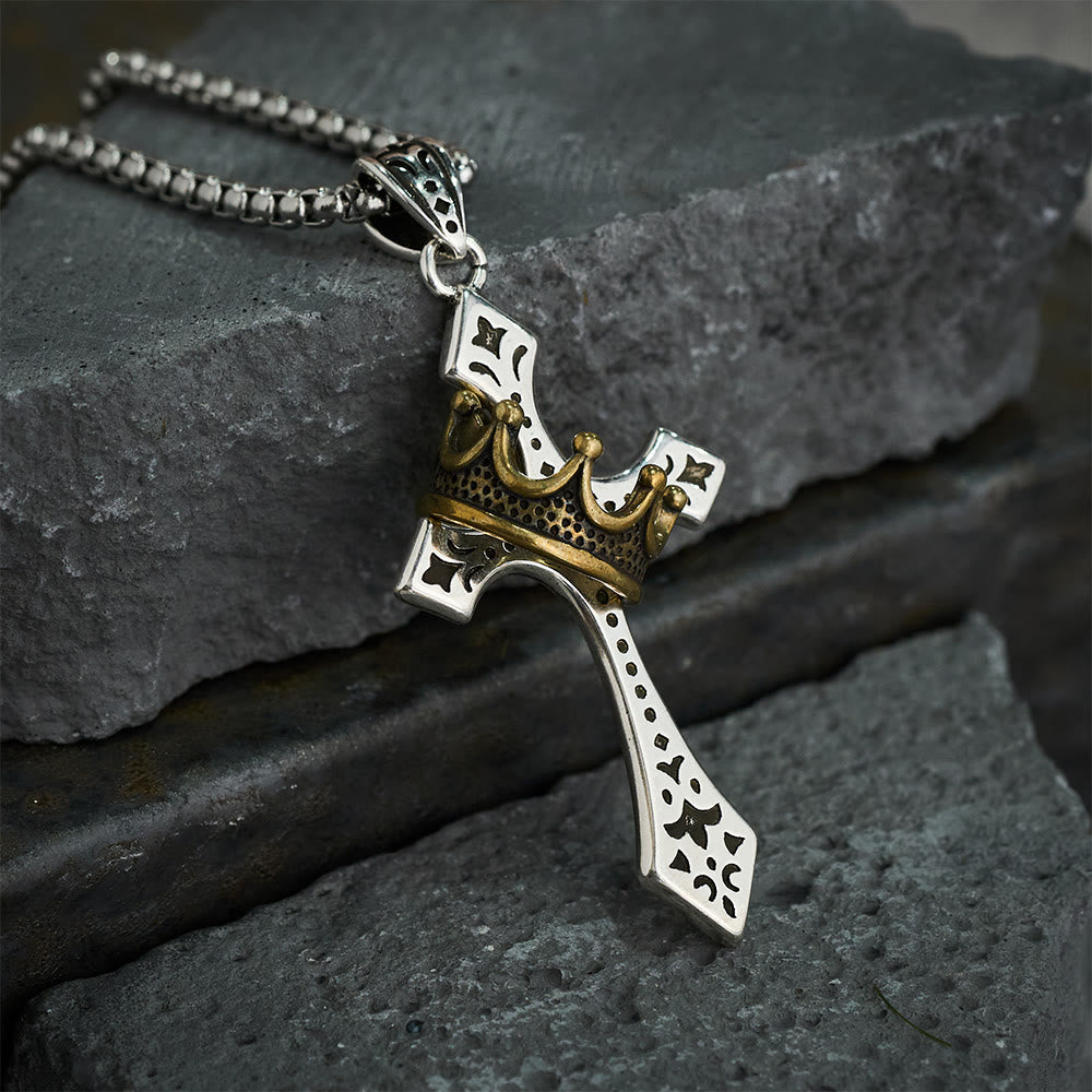 Christianartworkshop Halskette mit Kronenkreuz, religiöser Schmuck - image 2