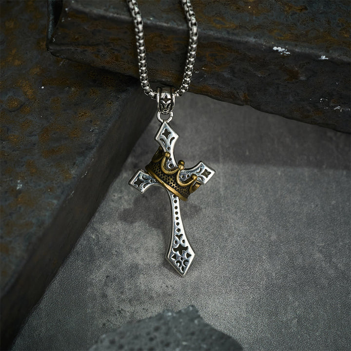 Christianartworkshop Halskette mit Kronenkreuz, religiöser Schmuck - image 3
