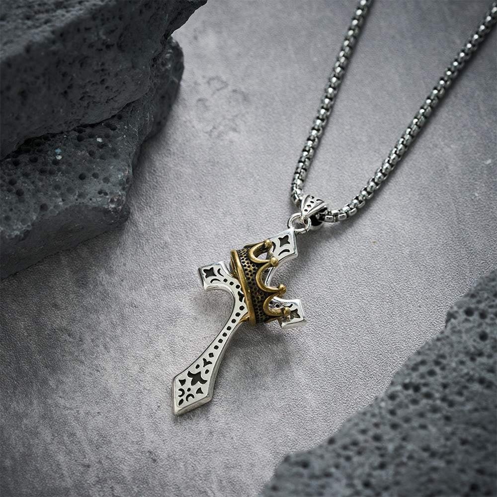 Christianartworkshop Halskette mit Kronenkreuz, religiöser Schmuck - image 4