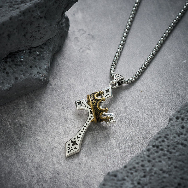 Christianartworkshop Halskette mit Kronenkreuz, religiöser Schmuck - image 4