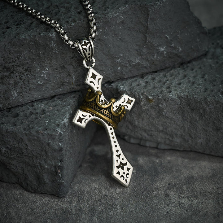 Christianartworkshop Halskette mit Kronenkreuz, religiöser Schmuck - Kronenkreuz - image 0