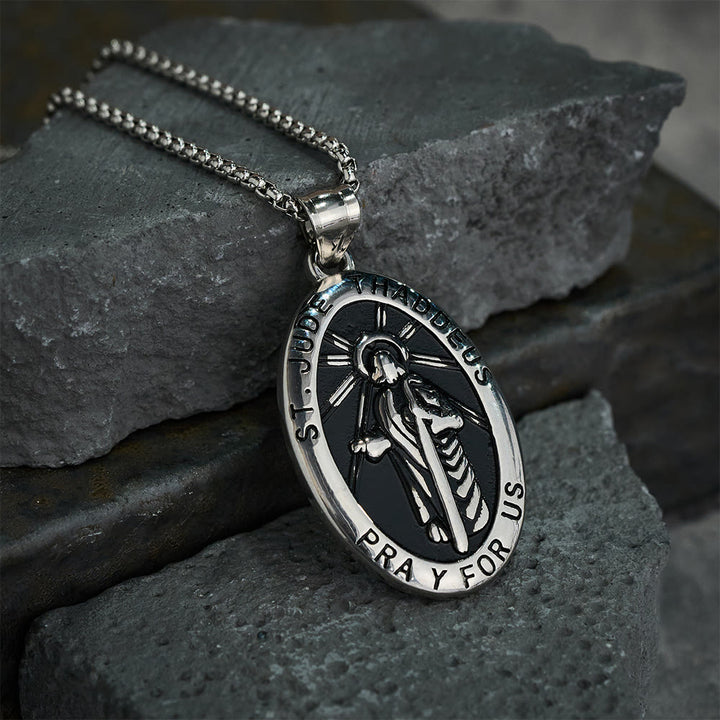 Christianartworkshop St. Jude Thaddäus Anhänger-Halskette - Silber - image 6