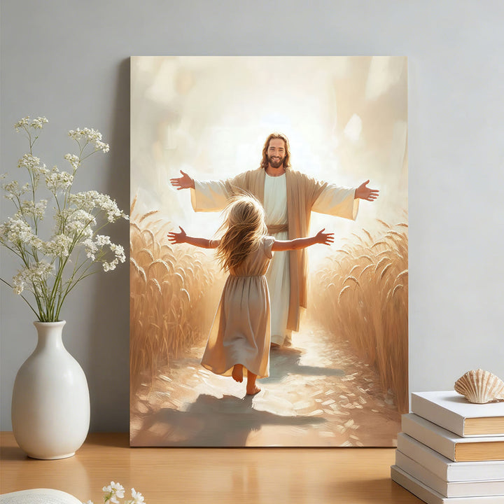 Christianartworkshop Wandbilder „Lauf zu Jesus – Umarmung“: Ein Symbol bedingungsloser göttlicher Liebe - image 1