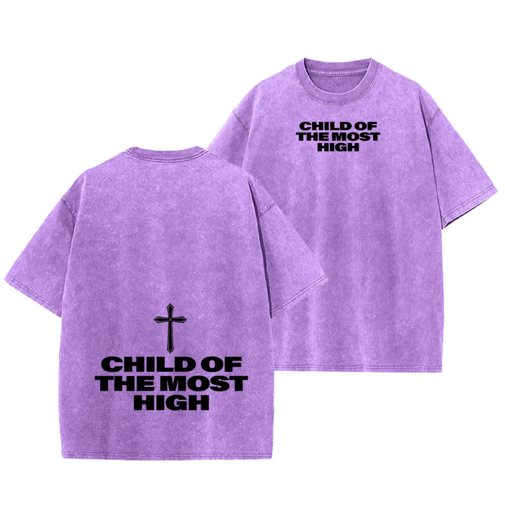 Christianartworkshop Kind des Höchsten Kreuzes Fettdruck Unisex-T-Shirt (vorgewaschen) - Lila - 5XL - image 28