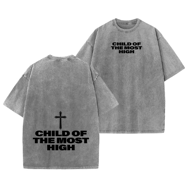 Christianartworkshop Kind des Höchsten Kreuzes Fettdruck Unisex-T-Shirt (vorgewaschen) - Grau - 5XL - image 6