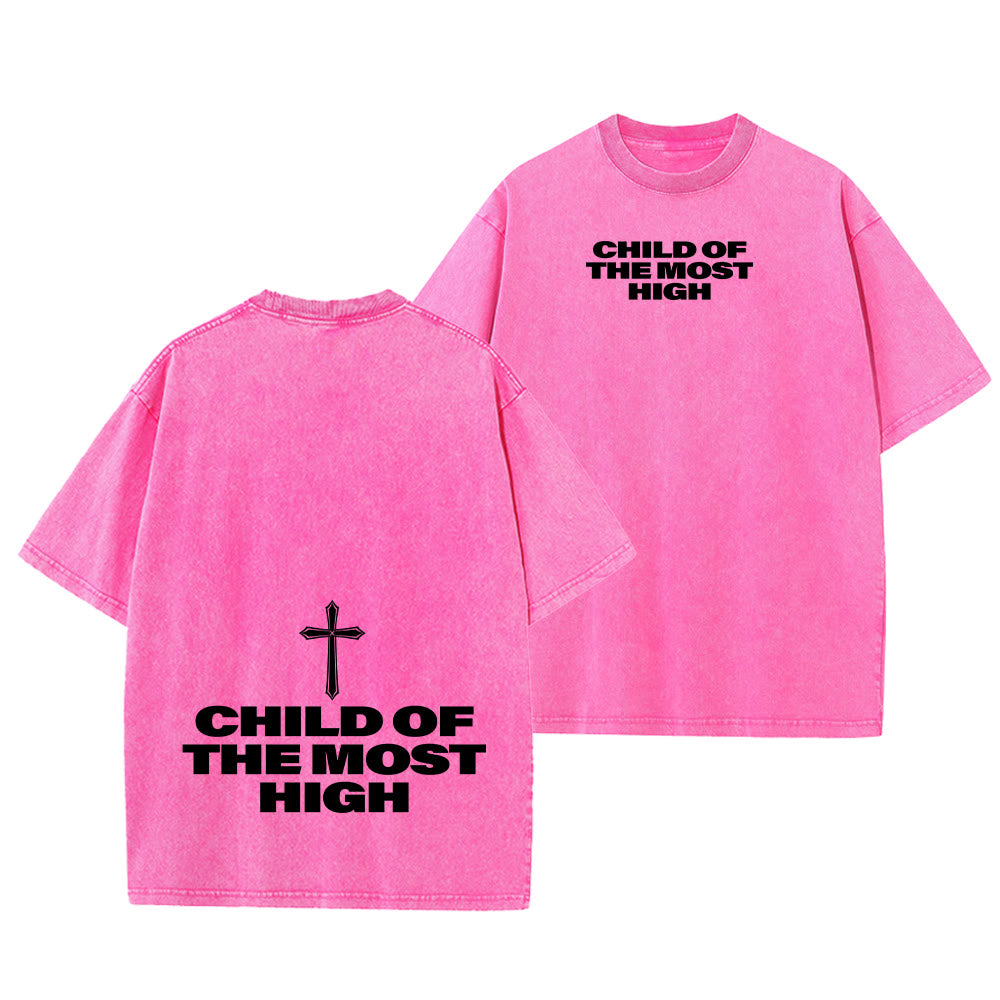 Christianartworkshop Kind des Höchsten Kreuzes Fettdruck Unisex-T-Shirt (vorgewaschen) - Rosa - 5XL - image 25
