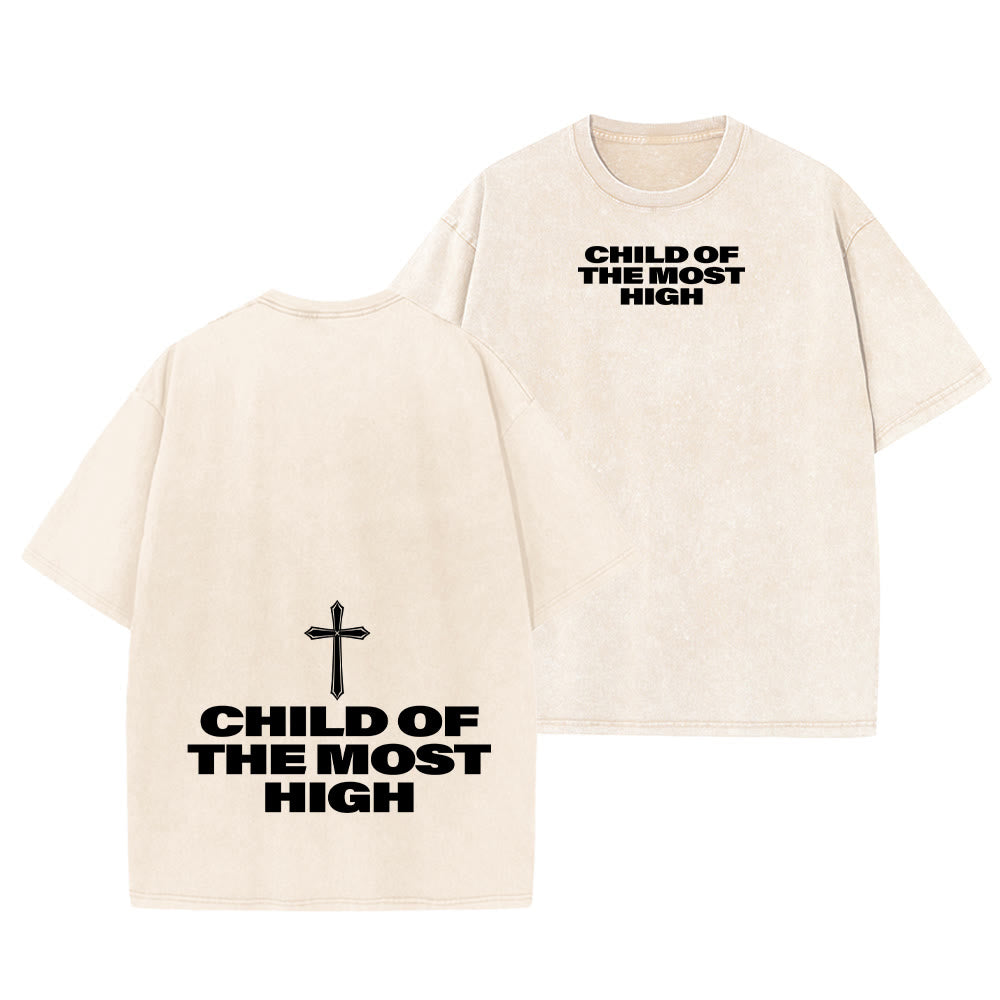 Christianartworkshop Kind des Höchsten Kreuzes Fettdruck Unisex-T-Shirt (vorgewaschen) - Beige - 5XL - image 22