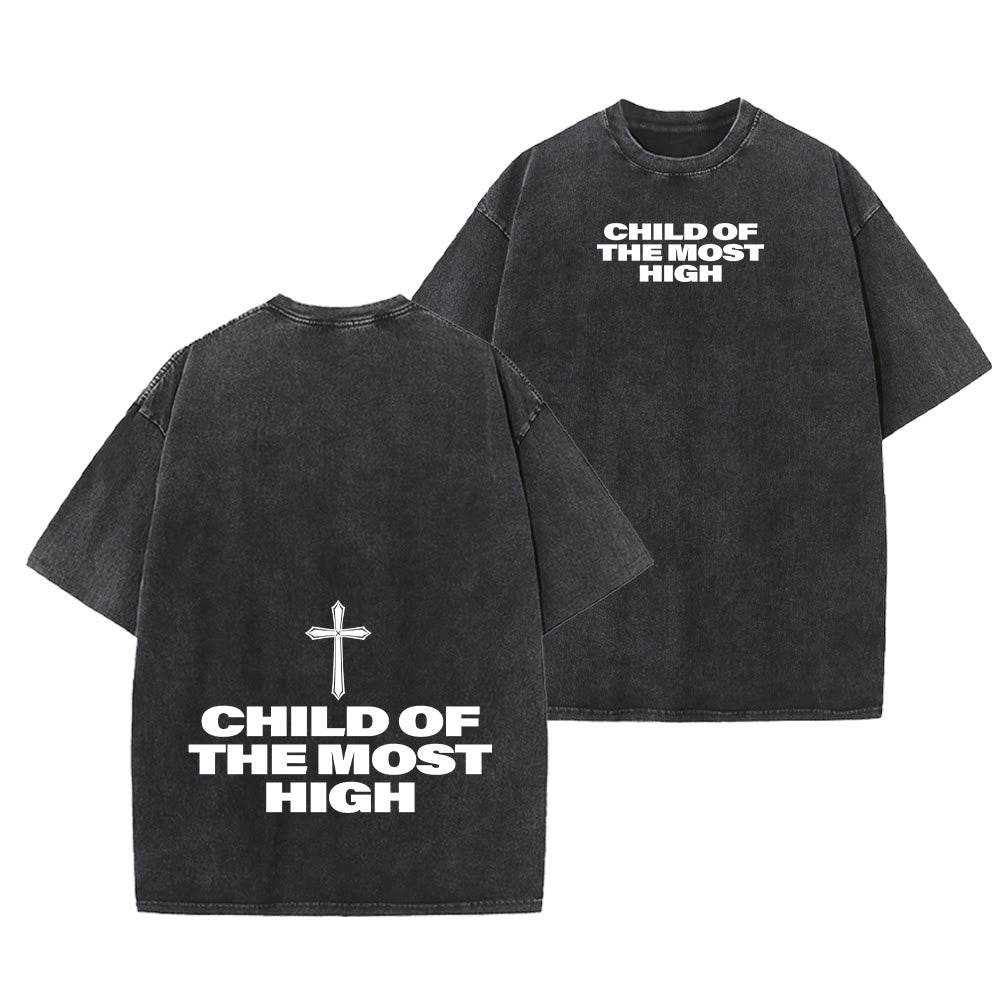 Christianartworkshop Kind des Höchsten Kreuzes Fettdruck Unisex-T-Shirt (vorgewaschen) - Schwarz - 5XL - image 9