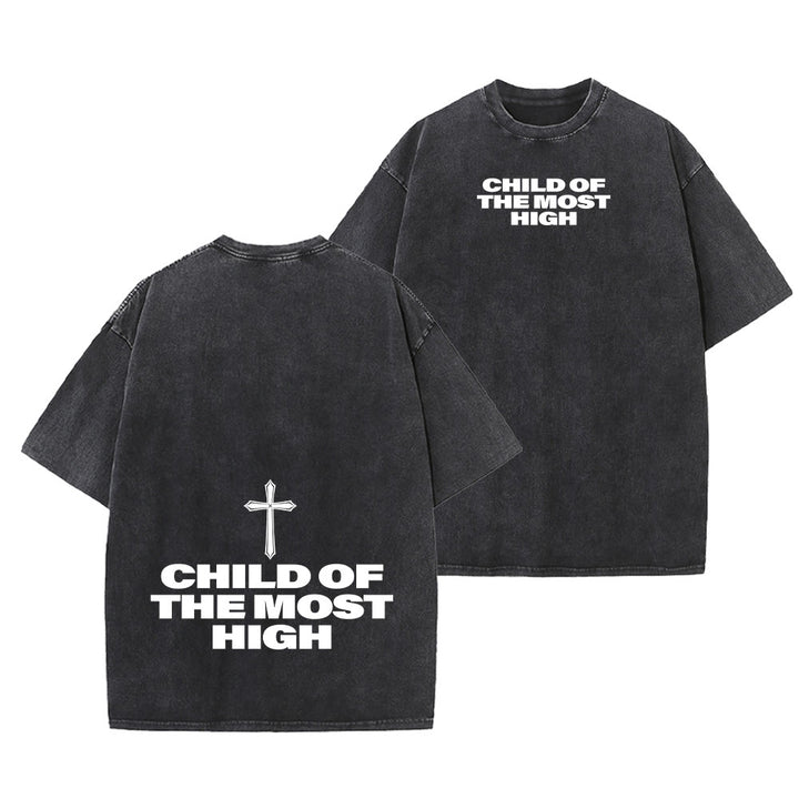 Christianartworkshop Kind des Höchsten Kreuzes Fettdruck Unisex-T-Shirt (vorgewaschen) - Schwarz - 5XL - image 9