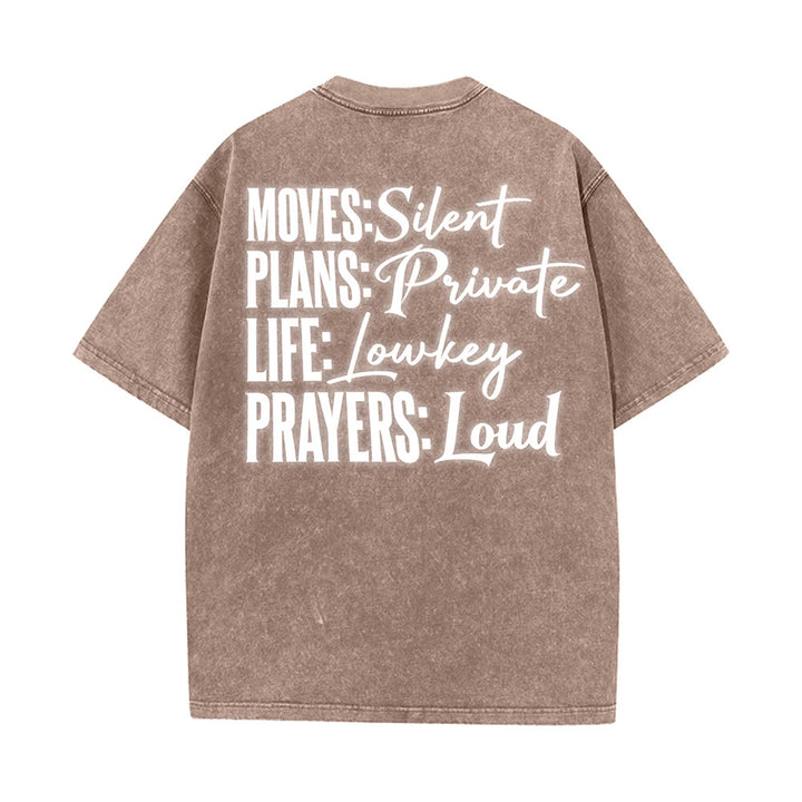 Christianartworkshop Bewegt Stille Gebete Lautes stilisiertes Kreuz Gemischte Schriftzüge Unisex Gewaschenes T-Shirt - image 30