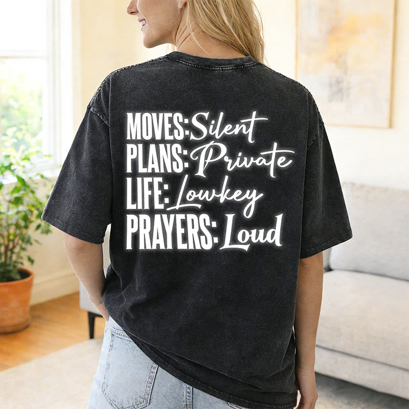 Christianartworkshop Bewegt Stille Gebete Lautes stilisiertes Kreuz Gemischte Schriftzüge Unisex Gewaschenes T-Shirt - image 21
