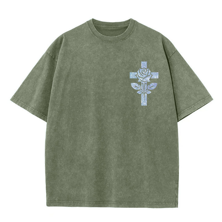 Christianartworkshop Jesus Is My Stylist Römer 13:14 Glitzerbuchstabe Rosenkreuz Unisex-T-Shirt (vorgewaschen) - image 29