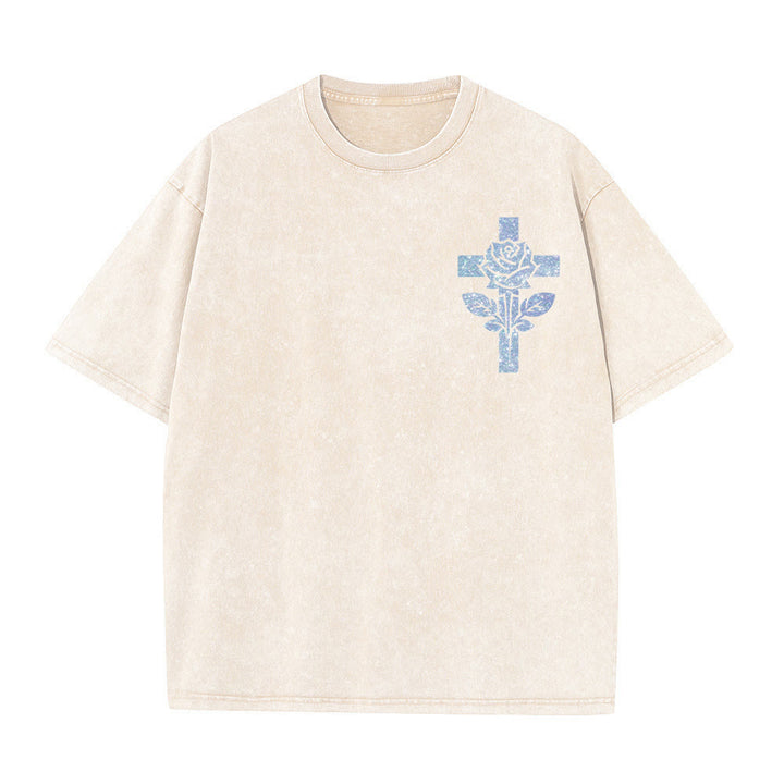 Christianartworkshop Jesus Is My Stylist Römer 13:14 Glitzerbuchstabe Rosenkreuz Unisex-T-Shirt (vorgewaschen) - image 7
