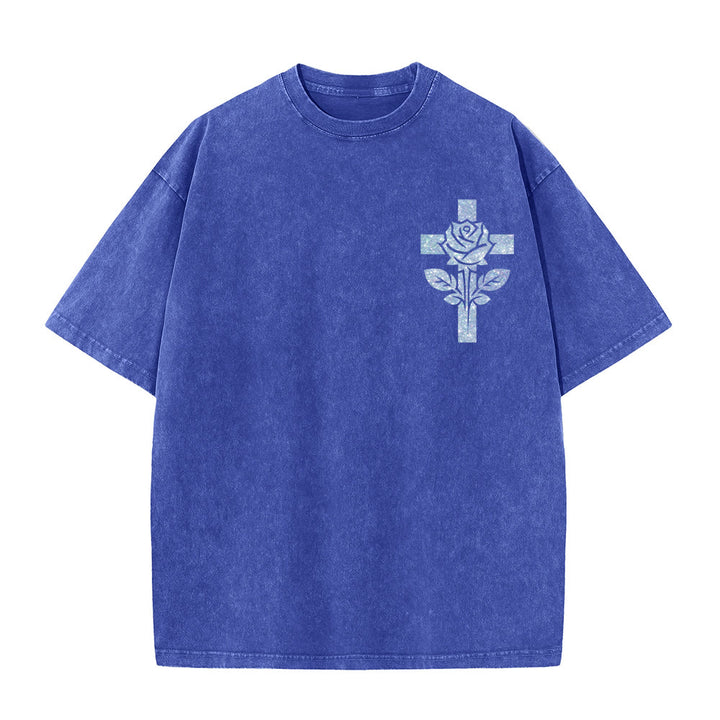 Christianartworkshop Jesus Is My Stylist Römer 13:14 Glitzerbuchstabe Rosenkreuz Unisex-T-Shirt (vorgewaschen) - image 16