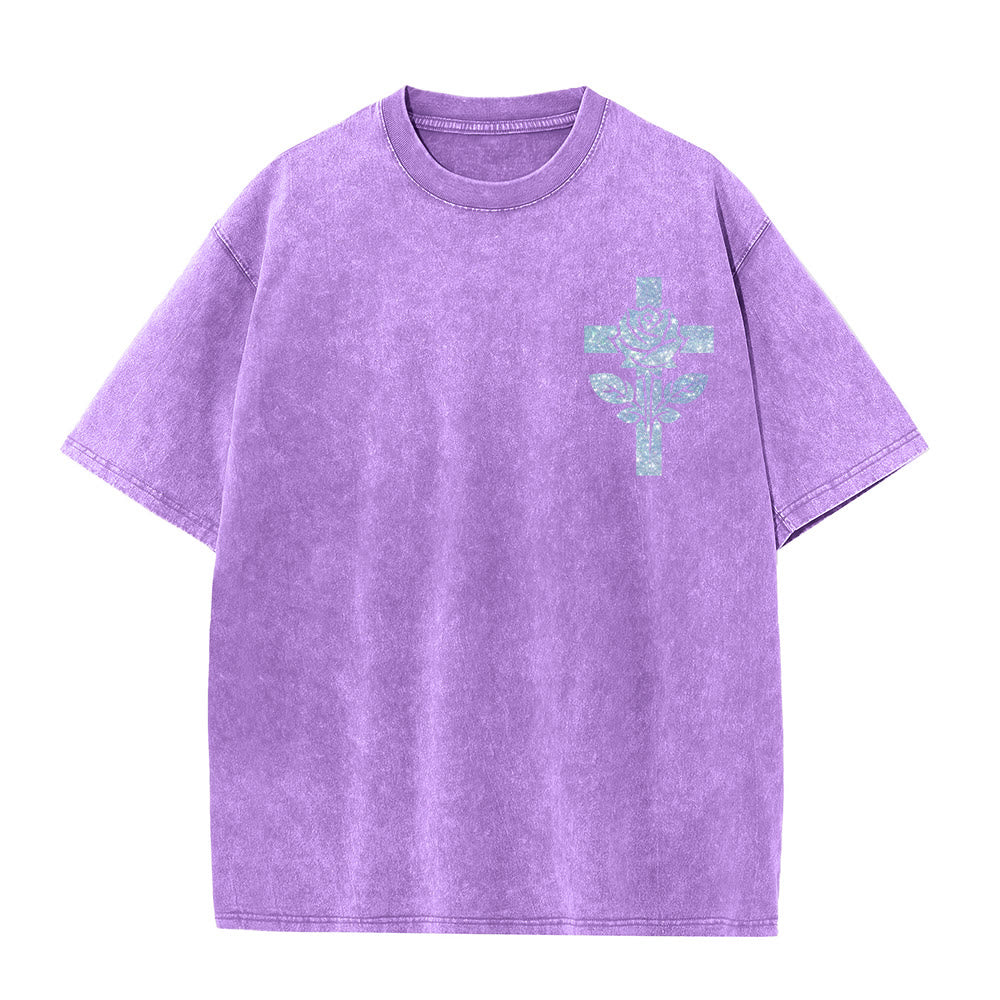 Christianartworkshop Jesus Is My Stylist Römer 13:14 Glitzerbuchstabe Rosenkreuz Unisex-T-Shirt (vorgewaschen) - image 13