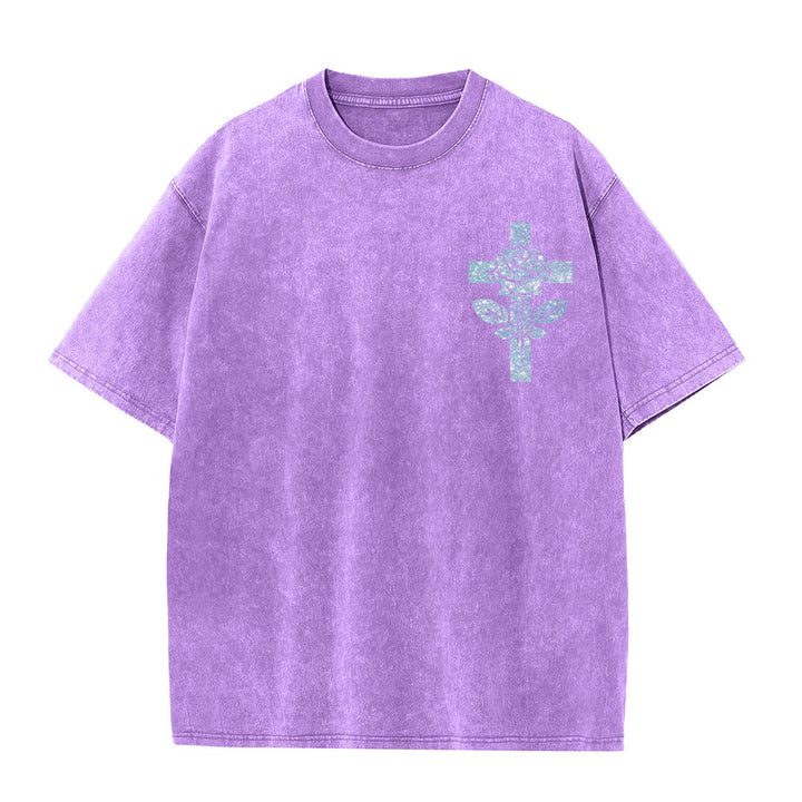 Christianartworkshop Jesus Is My Stylist Römer 13:14 Glitzerbuchstabe Rosenkreuz Unisex-T-Shirt (vorgewaschen) - image 13