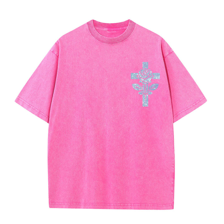 Christianartworkshop Jesus Is My Stylist Römer 13:14 Glitzerbuchstabe Rosenkreuz Unisex-T-Shirt (vorgewaschen) - image 10