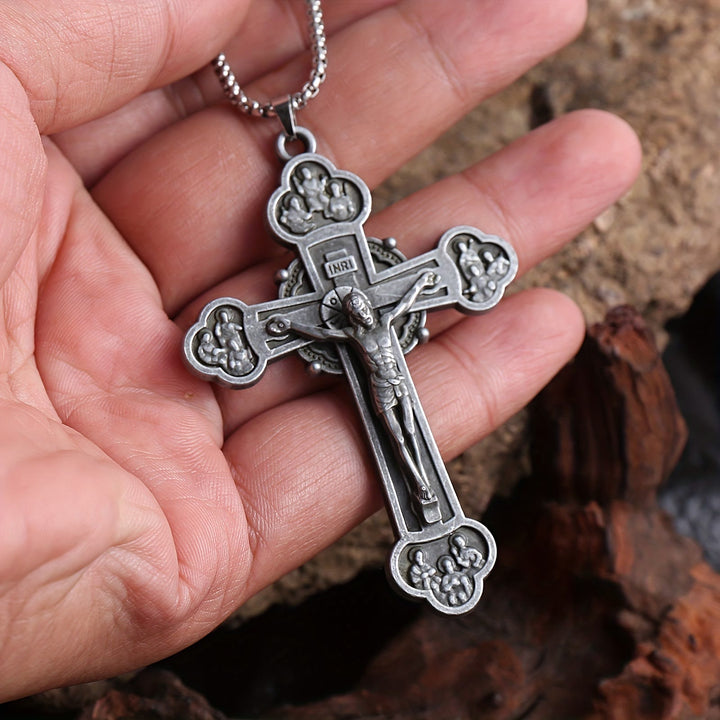 Christianartworkshop Verzierte Gliederkette mit Jesus-Silhouette und Kruzifix: Ein Zeichen der Erlösung Christi - image 1