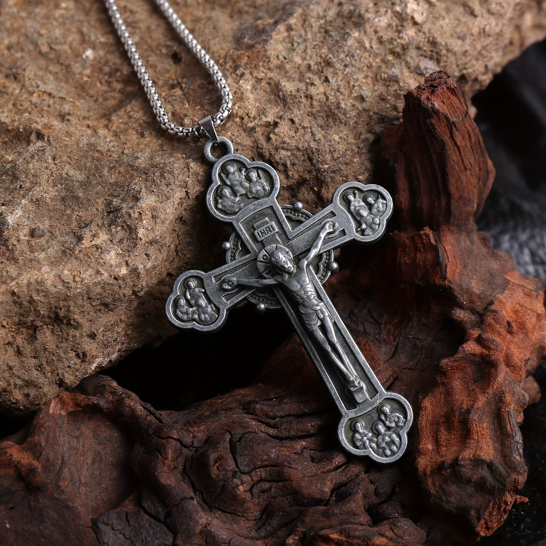 Christianartworkshop Verzierte Gliederkette mit Jesus-Silhouette und Kruzifix: Ein Zeichen der Erlösung Christi - image 3