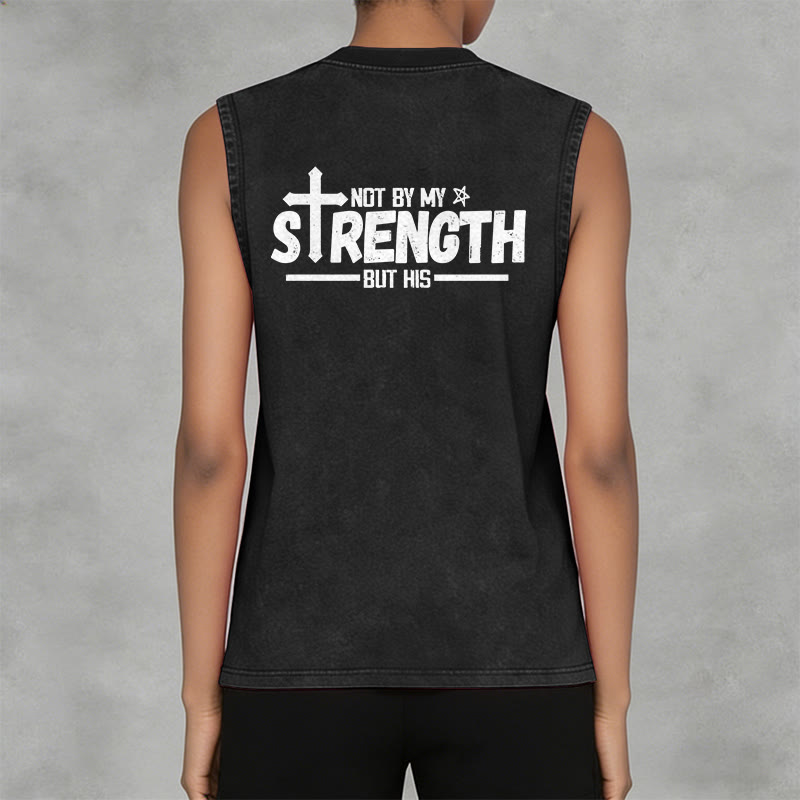 Christianartworkshop Nicht durch meine Kraft, sondern durch seinen Glauben Statement Unisex-Tanktop - image 24