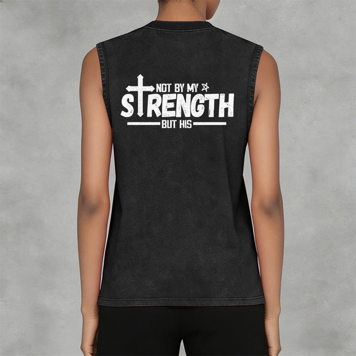Christianartworkshop Nicht durch meine Kraft, sondern durch seinen Glauben Statement Unisex-Tanktop - image 24