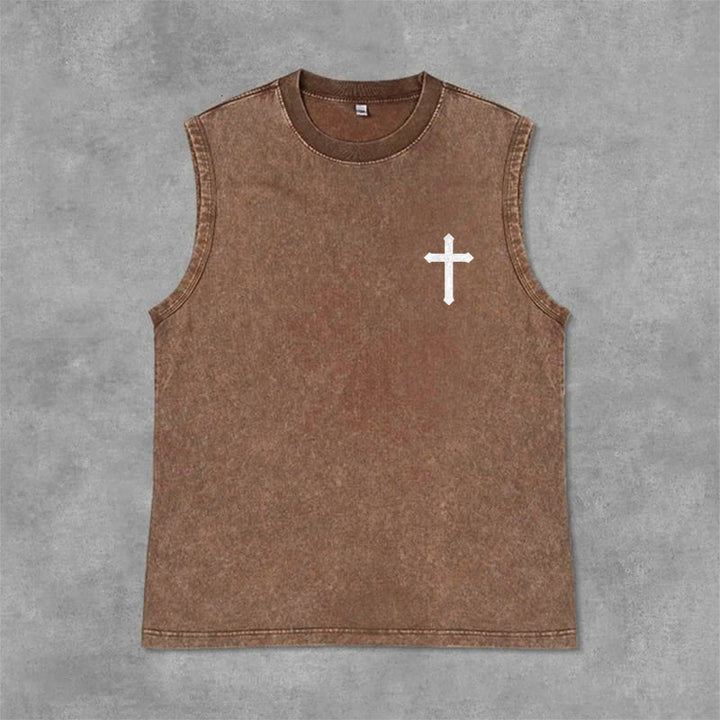 Christianartworkshop Nicht durch meine Kraft, sondern durch seinen Glauben Statement Unisex-Tanktop - image 6