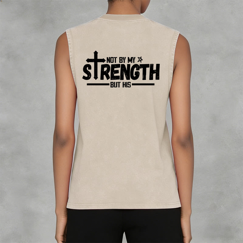 Christianartworkshop Nicht durch meine Kraft, sondern durch seinen Glauben Statement Unisex-Tanktop - image 10