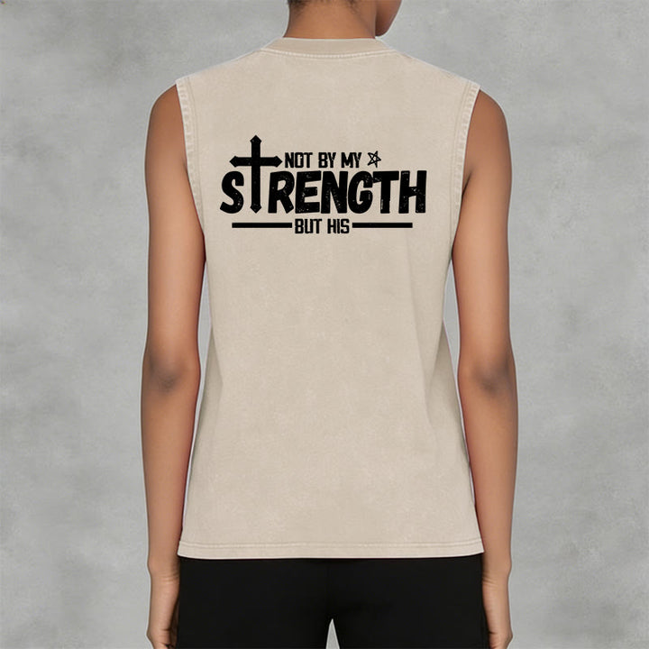 Christianartworkshop Nicht durch meine Kraft, sondern durch seinen Glauben Statement Unisex-Tanktop - image 10