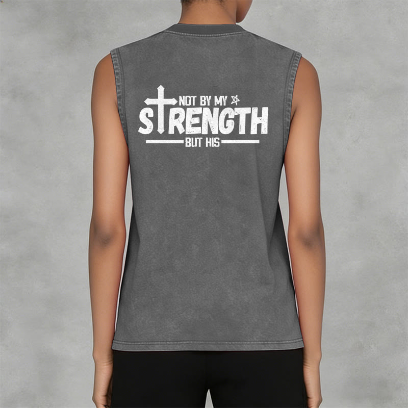 Christianartworkshop Nicht durch meine Kraft, sondern durch seinen Glauben Statement Unisex-Tanktop - image 17