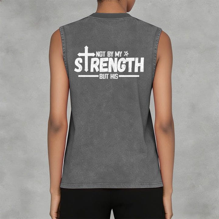 Christianartworkshop Nicht durch meine Kraft, sondern durch seinen Glauben Statement Unisex-Tanktop - image 17