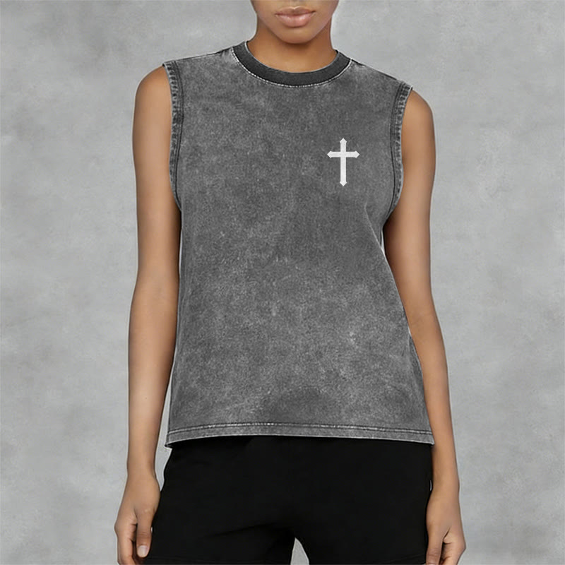 Christianartworkshop Nicht durch meine Kraft, sondern durch seinen Glauben Statement Unisex-Tanktop - image 18