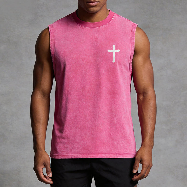 Christianartworkshop Nicht durch meine Kraft, sondern durch seinen Glauben Statement Unisex-Tanktop - image 30