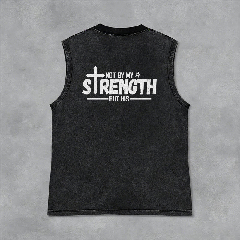 Christianartworkshop Nicht durch meine Kraft, sondern durch seinen Glauben Statement Unisex-Tanktop - image 26