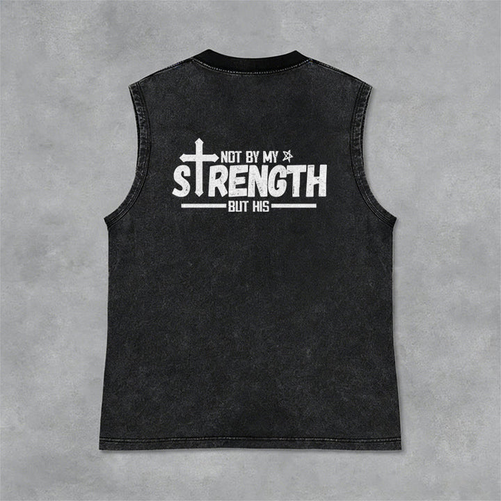 Christianartworkshop Nicht durch meine Kraft, sondern durch seinen Glauben Statement Unisex-Tanktop - image 26