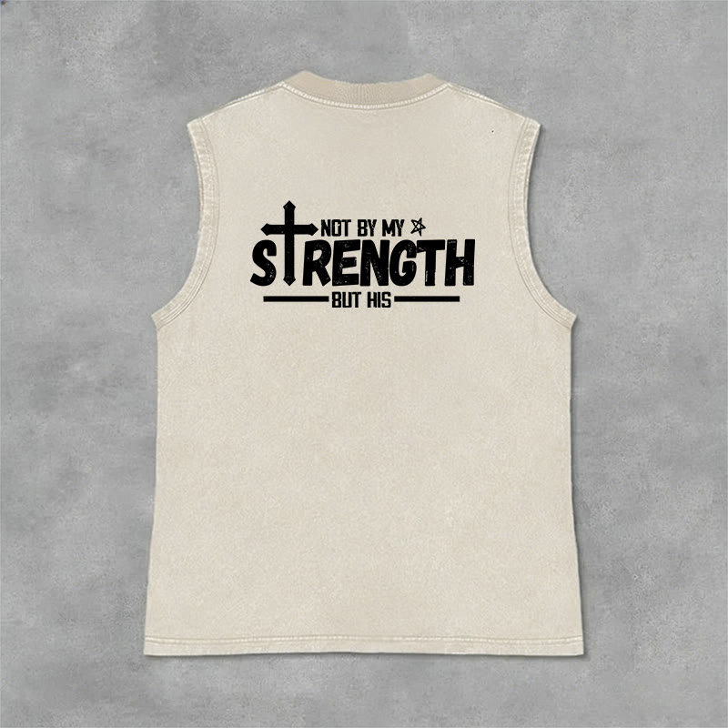 Christianartworkshop Nicht durch meine Kraft, sondern durch seinen Glauben Statement Unisex-Tanktop - image 12