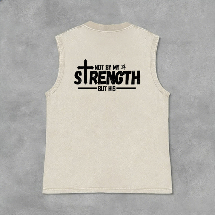 Christianartworkshop Nicht durch meine Kraft, sondern durch seinen Glauben Statement Unisex-Tanktop - image 12