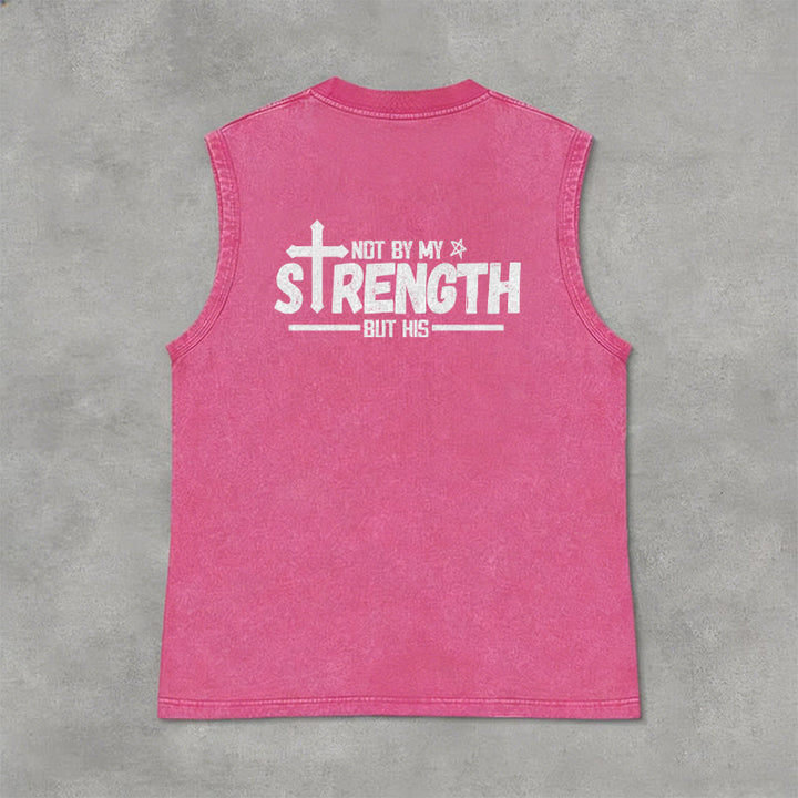 Christianartworkshop Nicht durch meine Kraft, sondern durch seinen Glauben Statement Unisex-Tanktop - image 33