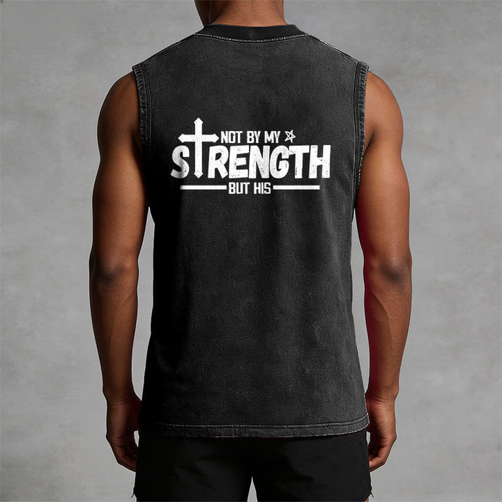 Christianartworkshop Nicht durch meine Kraft, sondern durch seinen Glauben Statement Unisex-Tanktop - image 22