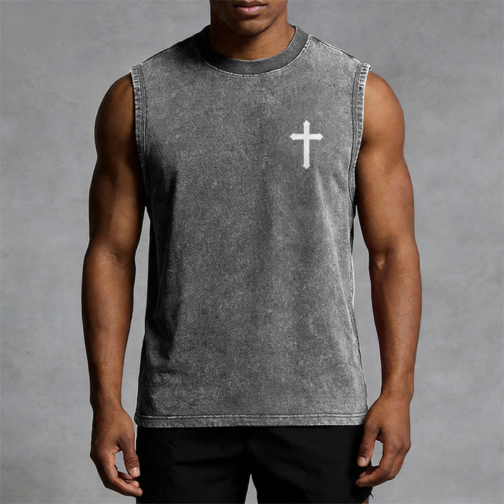 Christianartworkshop Nicht durch meine Kraft, sondern durch seinen Glauben Statement Unisex-Tanktop - image 16