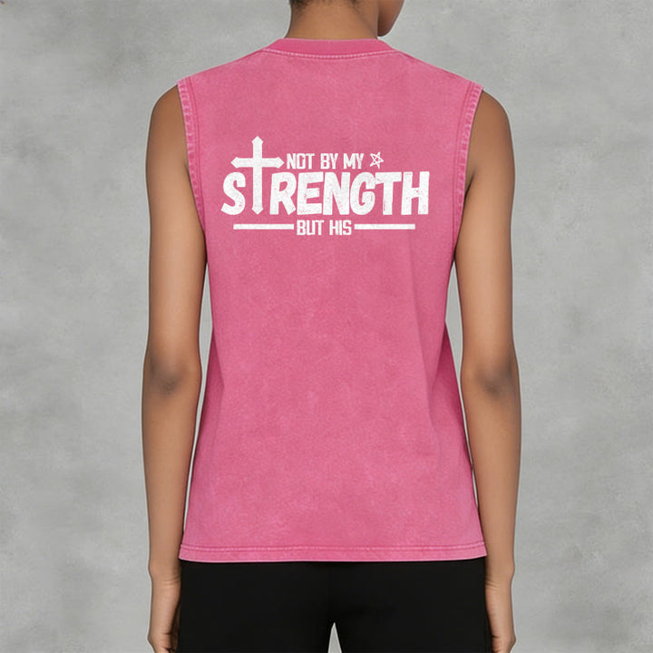 Christianartworkshop Nicht durch meine Kraft, sondern durch seinen Glauben Statement Unisex-Tanktop - image 31