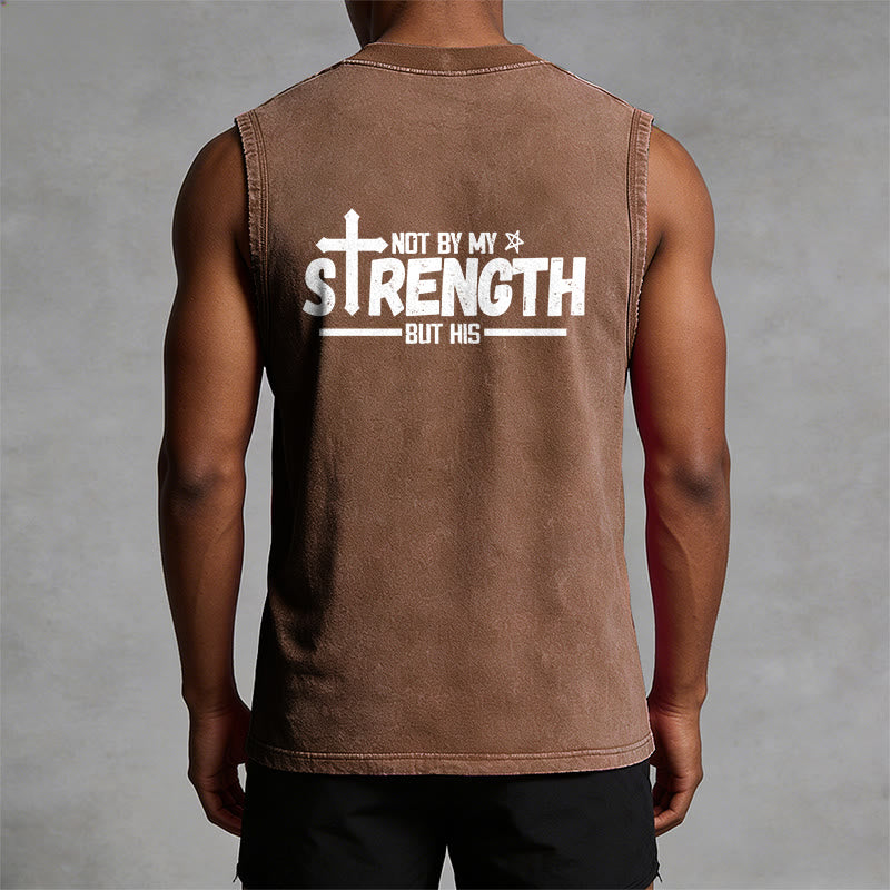 Christianartworkshop Nicht durch meine Kraft, sondern durch seinen Glauben Statement Unisex-Tanktop - image 1