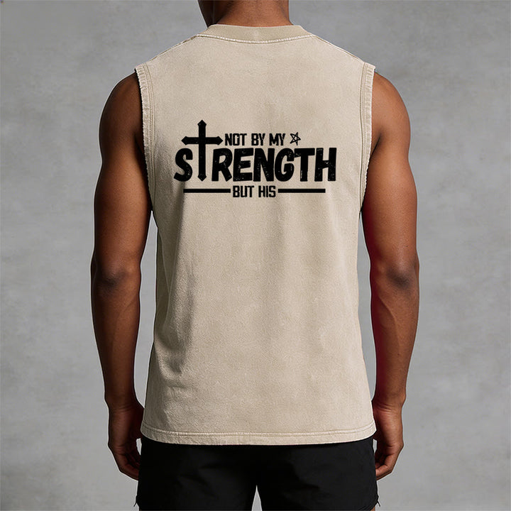 Christianartworkshop Nicht durch meine Kraft, sondern durch seinen Glauben Statement Unisex-Tanktop - image 9