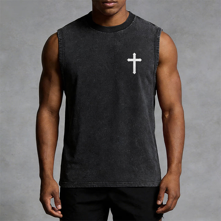 Christianartworkshop Nicht durch meine Kraft, sondern durch seinen Glauben Statement Unisex-Tanktop - image 23