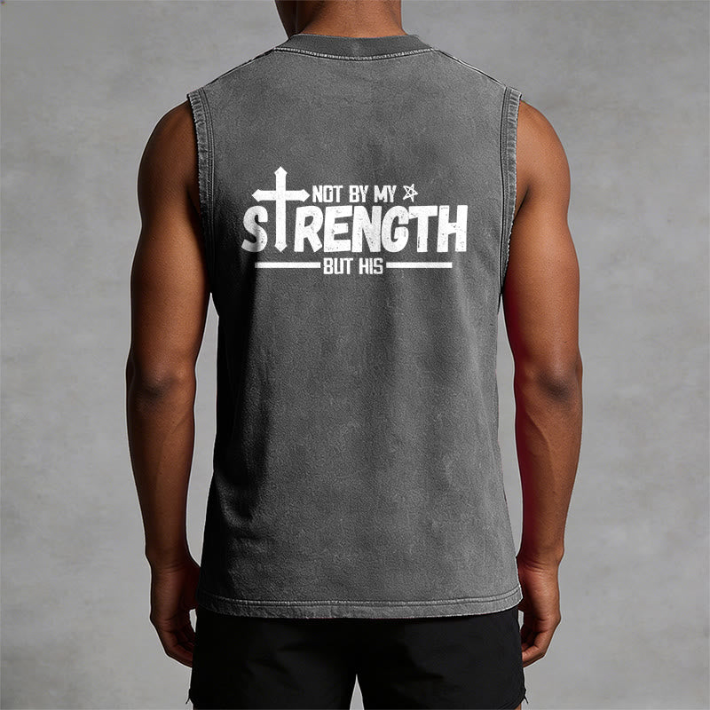 Christianartworkshop Nicht durch meine Kraft, sondern durch seinen Glauben Statement Unisex-Tanktop - image 15
