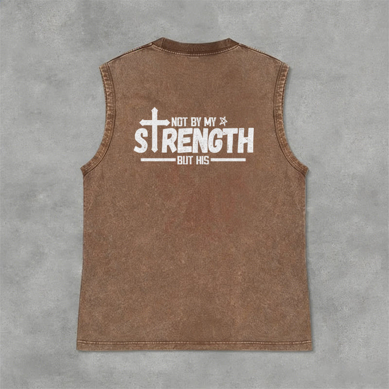 Christianartworkshop Nicht durch meine Kraft, sondern durch seinen Glauben Statement Unisex-Tanktop - image 5