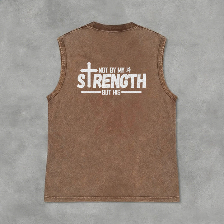 Christianartworkshop Nicht durch meine Kraft, sondern durch seinen Glauben Statement Unisex-Tanktop - image 5